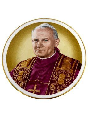 Pope John Paul II Vtg Plate 8.25” Royal Albert Bone China Religious Collectible